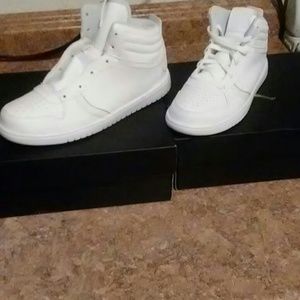All white Jordan's